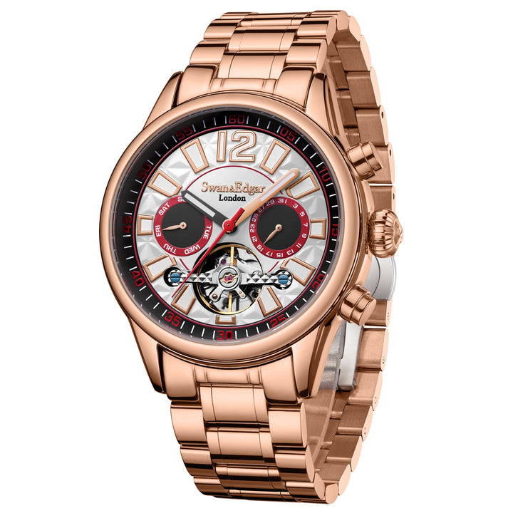 Royal Exhibition Automatic White Open-Exhibition Dial / Rose Gold-Tone Stainless