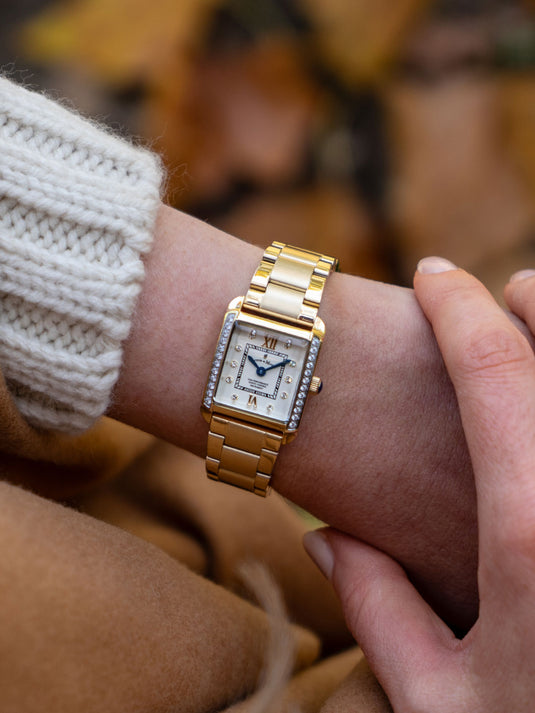 Emily Gold-tone White dial with Stones White Dial