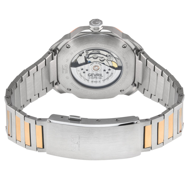 Roosevelt Gevril SS Case, IPRG Bezel, Green checkered dial, SS/IPRG Bracelet. | 