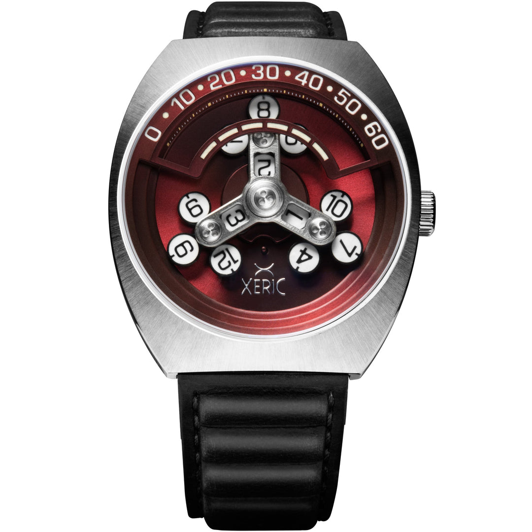Scrambler Automatic Wandering Hour Black Oxblood Red Dial