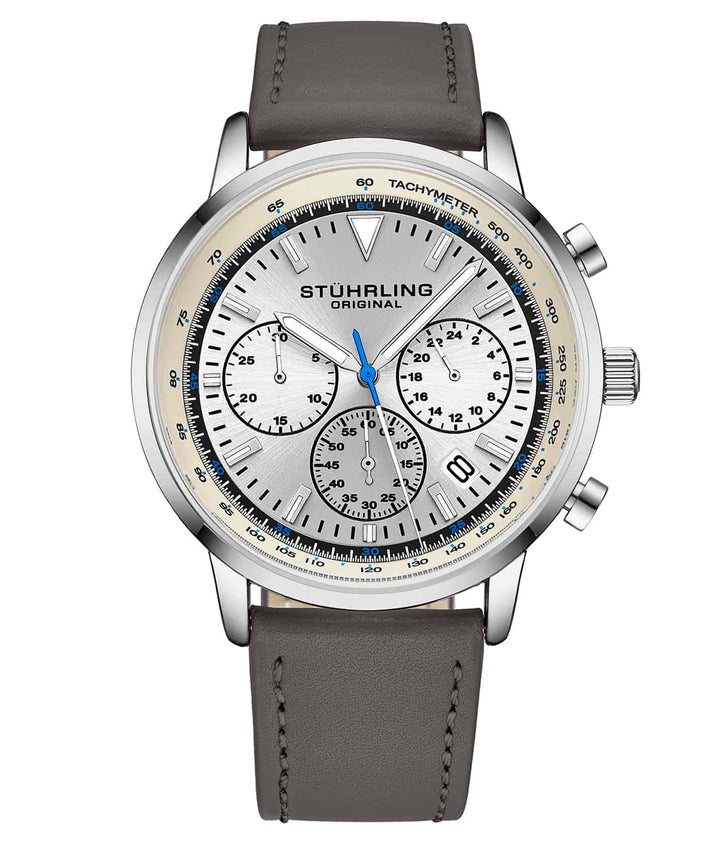 Monaco Silver Dial/ Grey Leather | Silver Dial