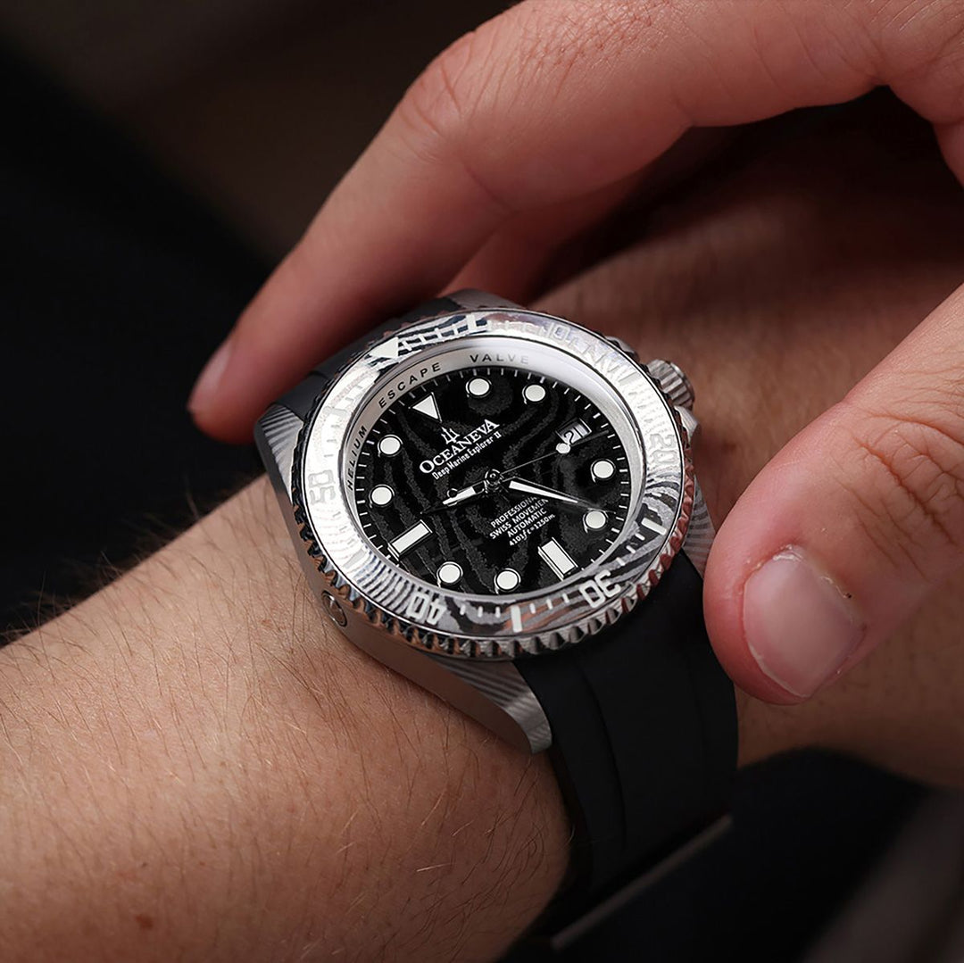 Damascus Steel Deep Marine Explorer II  | Black Dial