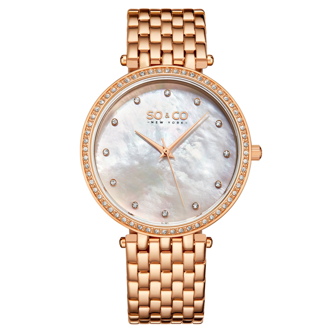 Madison 5334 Silver Mother-of-pearl/ Rose/Gold Toned Bracelet | Mother of Peal D