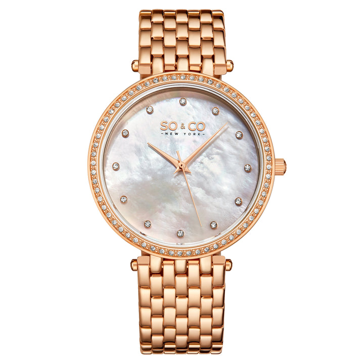 Madison 5334 Silver Mother-of-pearl/ Rose/Gold Toned Bracelet | Mother of Peal D