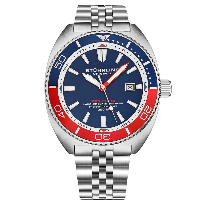 The Swiss Automatic Depthmaster Diver Blue/Red | Blue Dial