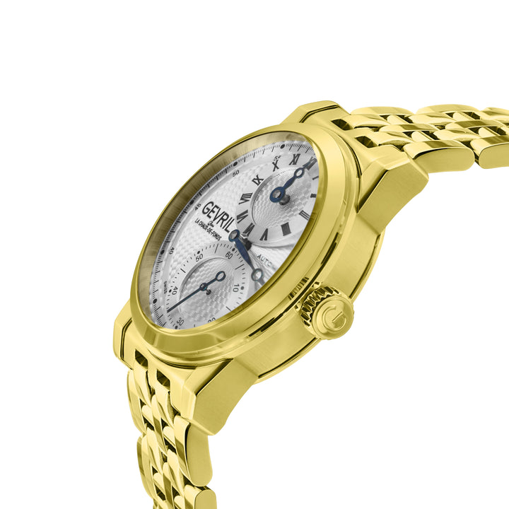 Gramercy Swiss made Automatic Sellita SW266, Gold Case, White Dial, Subdials | W