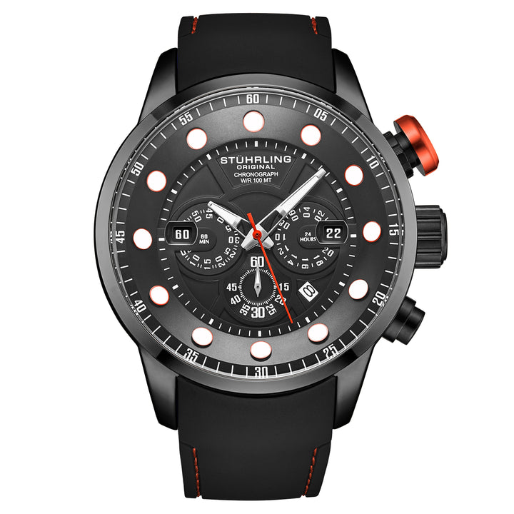 Aquatic Force Chronograph 50mm Black/Red | Black Dial
