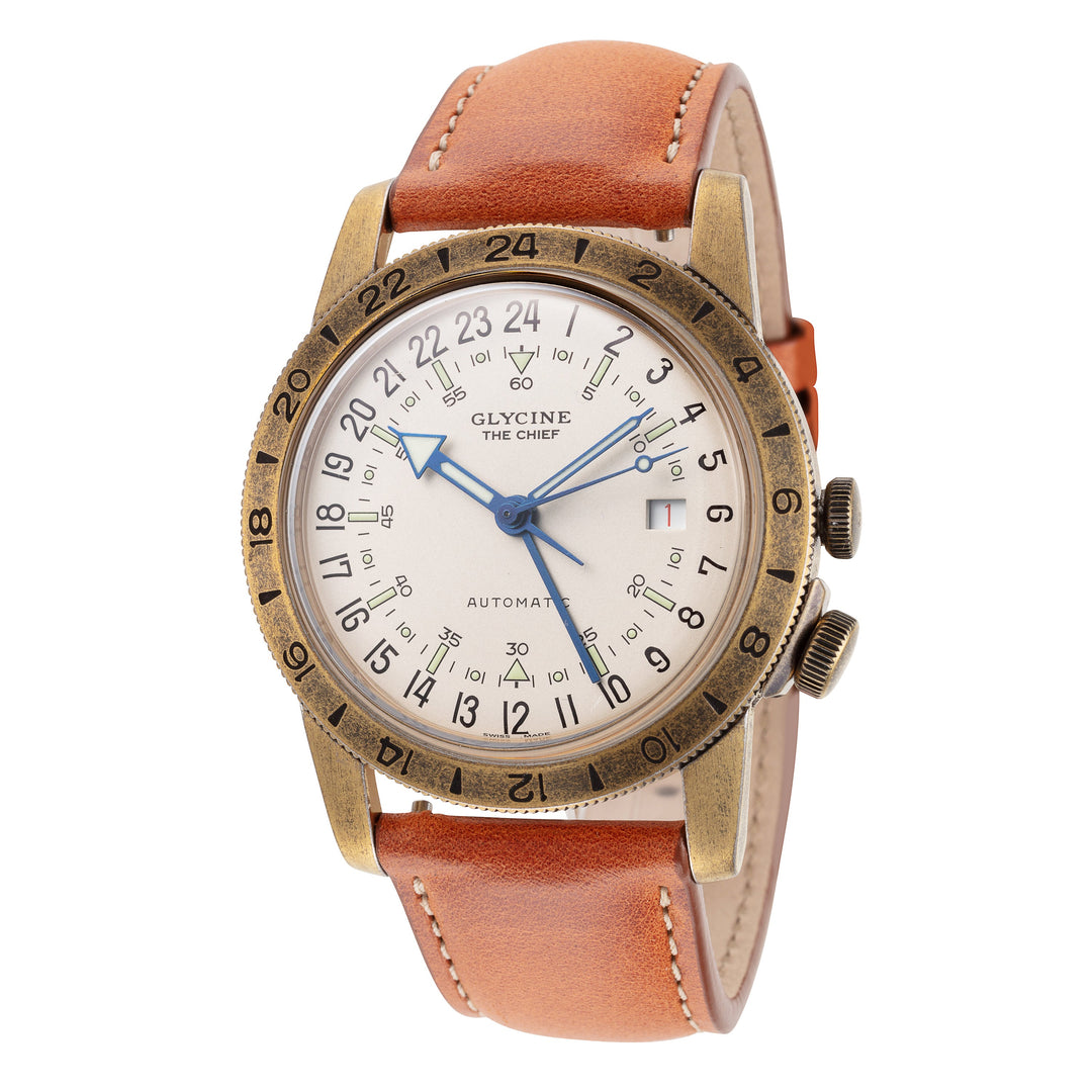 Airman The Chief GMT 40mm / Champagne / Brown Champagne Dial