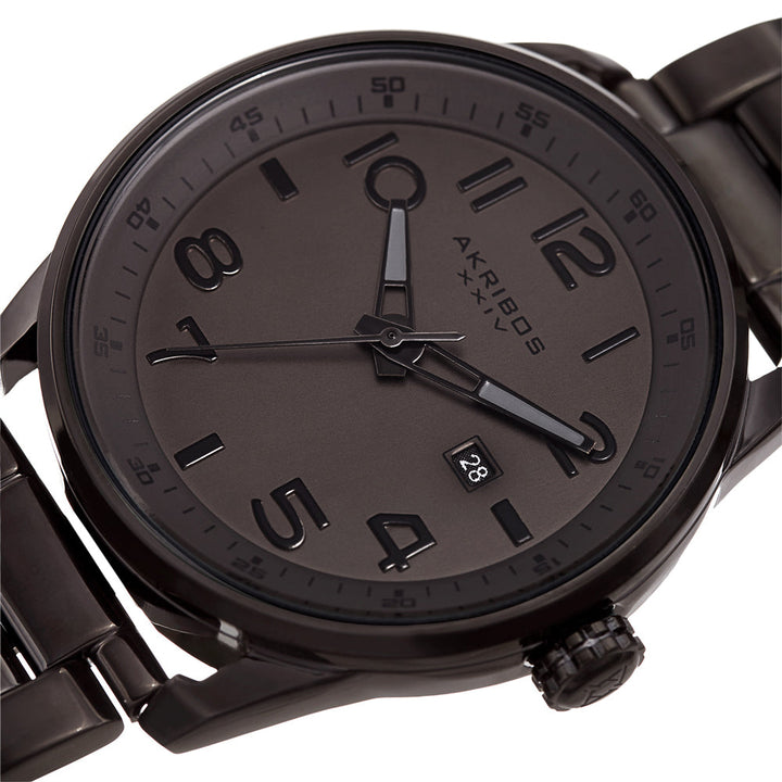 Casual-AK956BR Black/Stainless Steel | Brown Dial