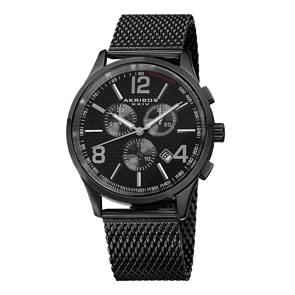 AK719BK-Casual Black/Stainless Steel | Black Dial