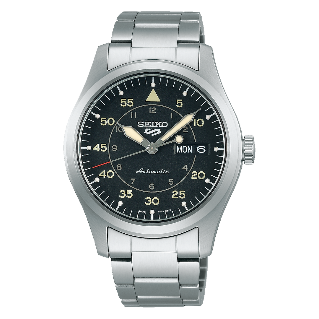 5 Sports Field Series Black Dial Stainless Steel Bracelet 39.4mm Black Dial