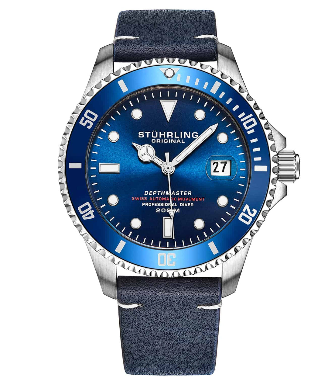 Swiss Automatic Depthmaster 883 42mm Diver Blue/Leather | Blue Dial