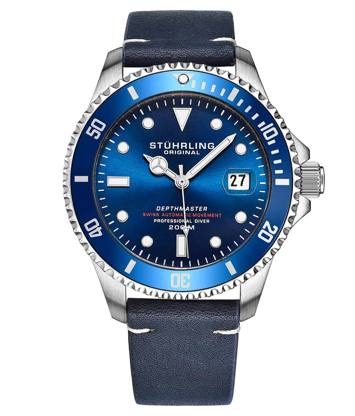 Swiss Automatic Depthmaster 883 42mm Diver Blue/Leather | Blue Dial