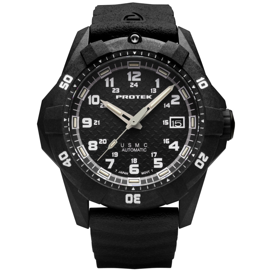 Carbon USMC Dive Black | Black dial (Watches.com) Dial