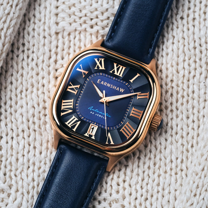 Coussin Automatic Rose Gold / Blue Genuine Leather | Blue Dial
