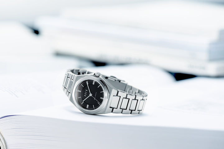 Wachsmann (Ladies) Black & Silver / Stainless Steel | Black Dial
