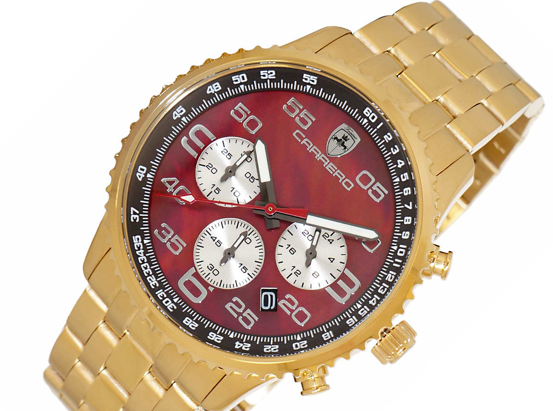 Aureum-MB Goldtone/Brown-Black Brown Mother-of-Pearl Dial
