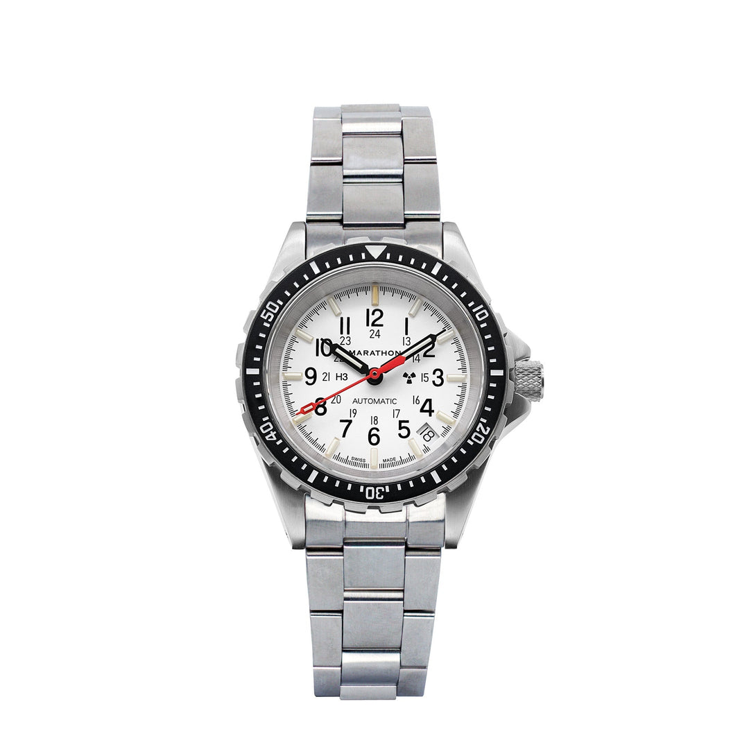 Divers Auto Medium Search and Rescue White NGM/Steel Bracelet Arctic White Dial