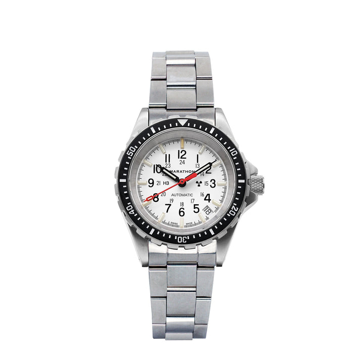 Divers Auto Medium Search and Rescue White NGM/Steel Bracelet Arctic White Dial
