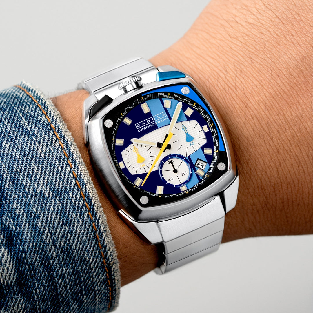 Taurus Chronograph Black & Blue / Stainless Steel | Blue Dial