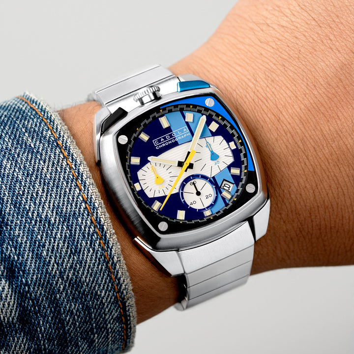 Taurus Chronograph Black & Blue / Stainless Steel | Blue Dial