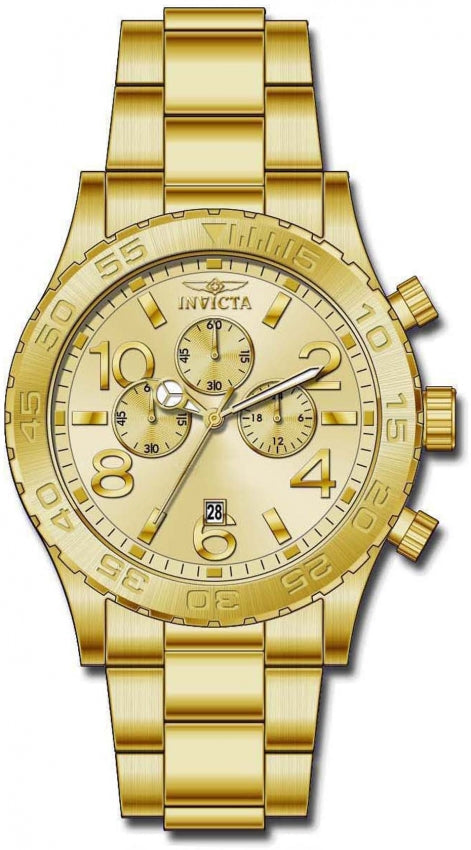 Specialty Chronograph Gold Dial / Gold Stainless Steel Bracelet Gold Dial
