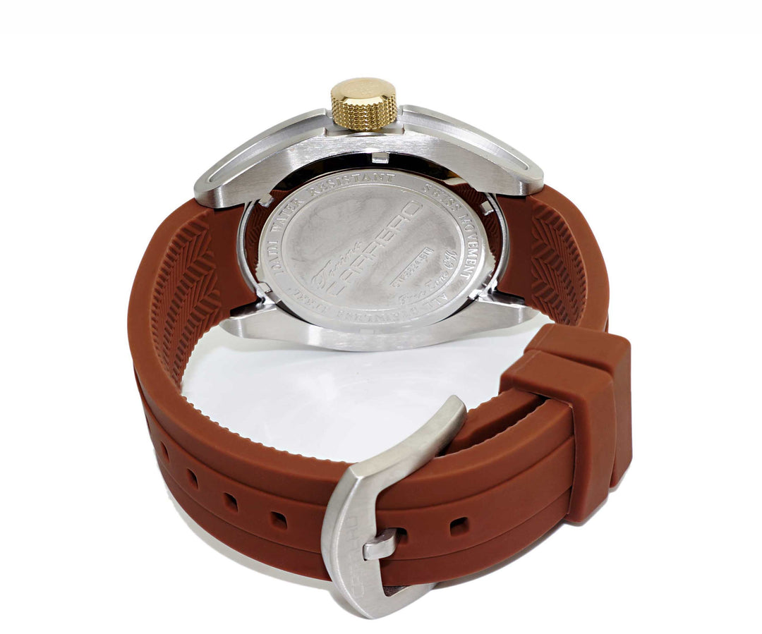 FreeZone-CH Blue - Goldg tone /Brown | Blue Dial
