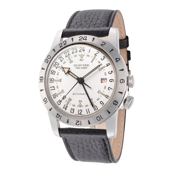 Airman The Chief GMT 40mm / White / Black White Dial