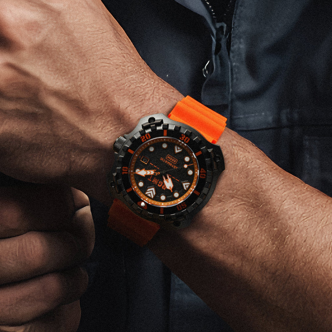 Minesweep Automatic Black & Orange / Silicone | Black Dial