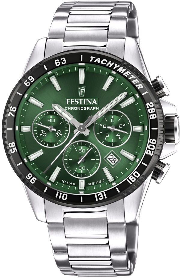Timeless Chronograph Green / Stainless Steel Green Dial