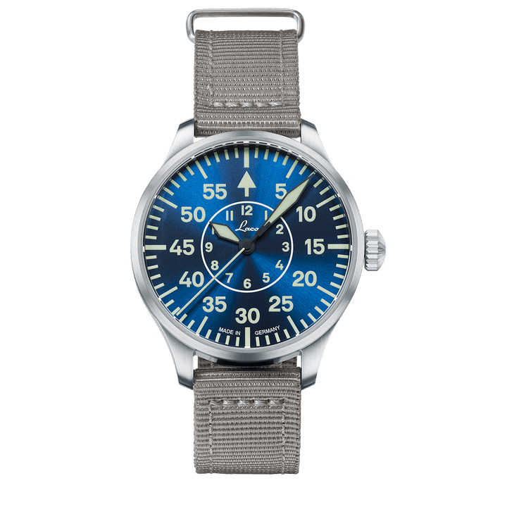 Aachen Blaue Stunde 39 nylon bracelet Blue Dial