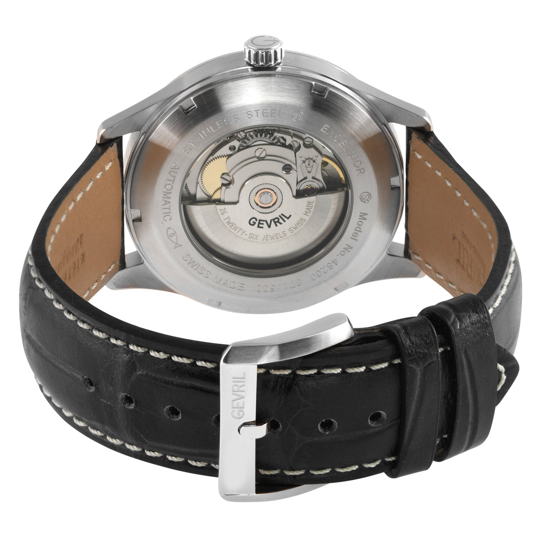 Excelsior Swiss made Automatic Sellita SW240, Day Date Black Dial,  Black Italia