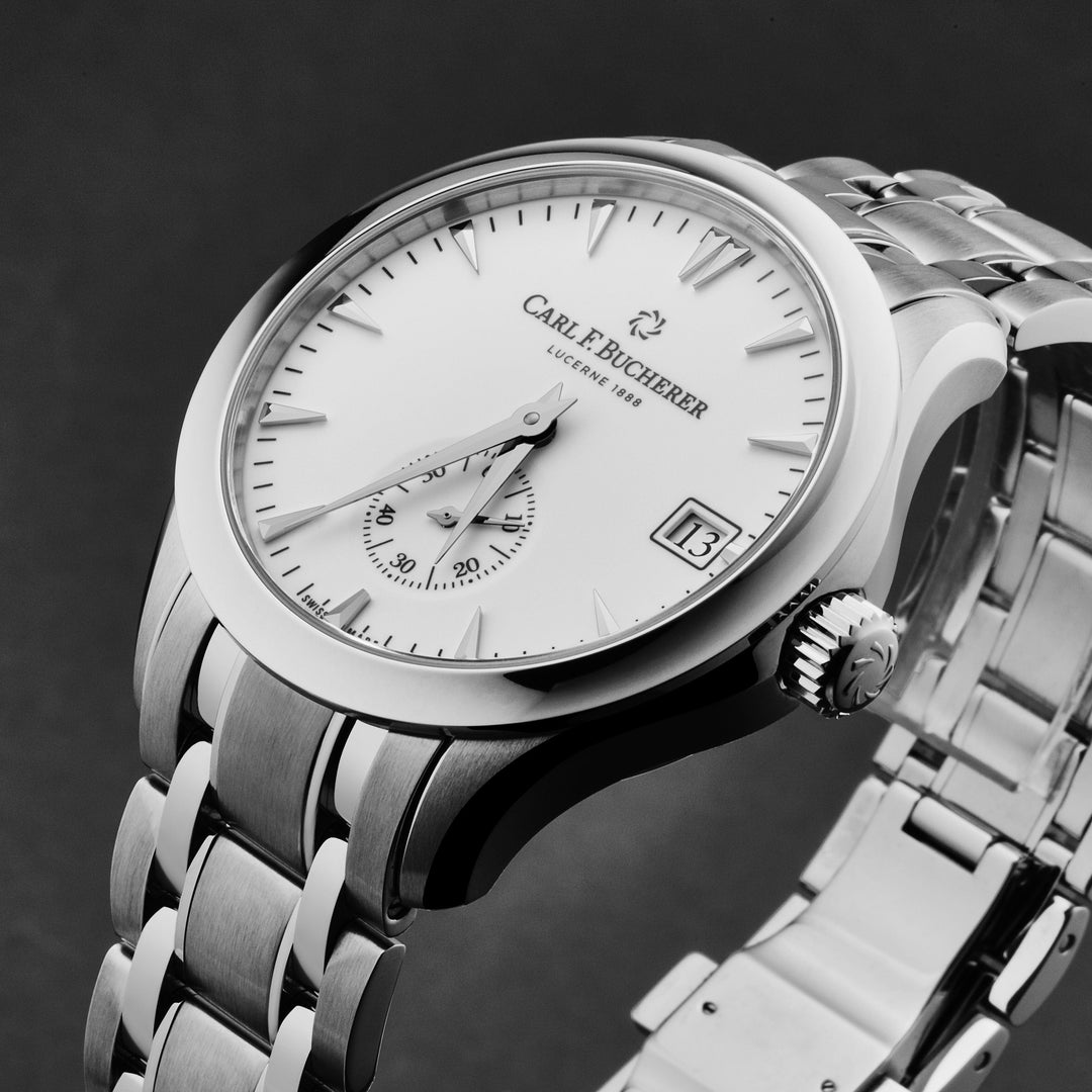 Manero White / Stainless Steel White Dial
