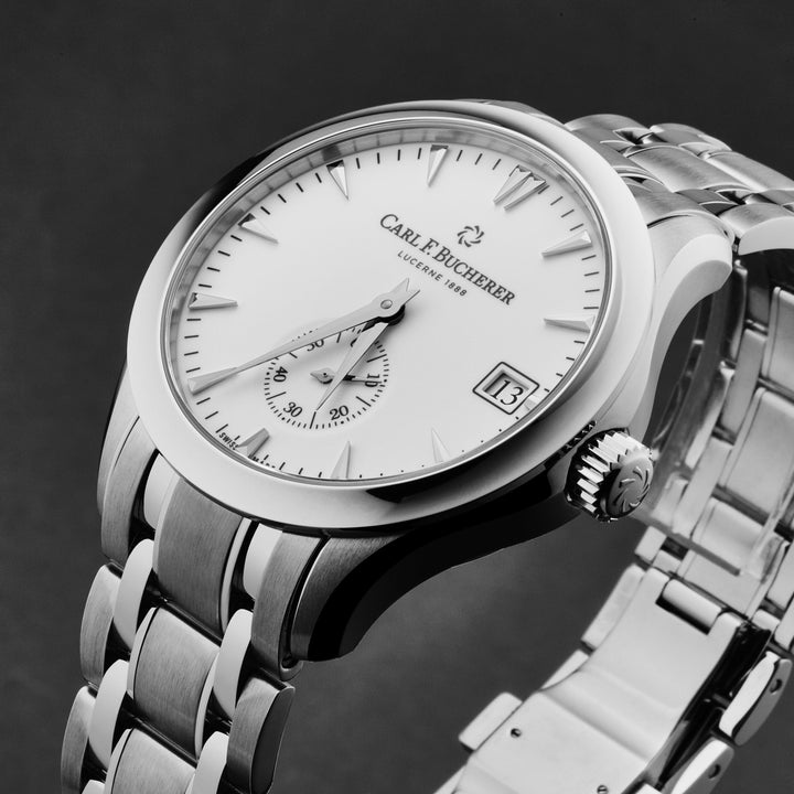 Manero White / Stainless Steel White Dial