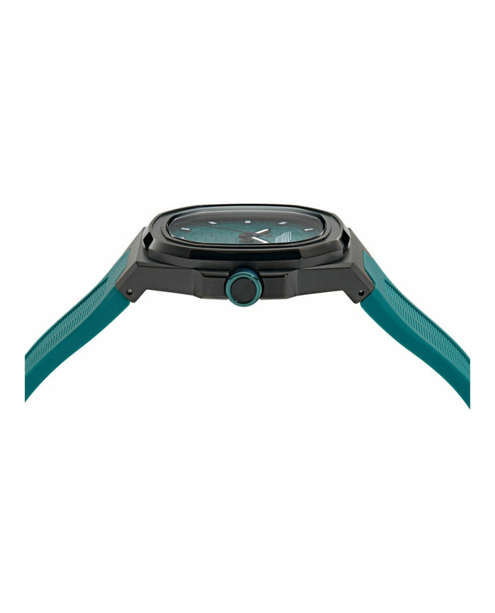 GPQ Black IP/Teal Green Silicone Strap Green Dial