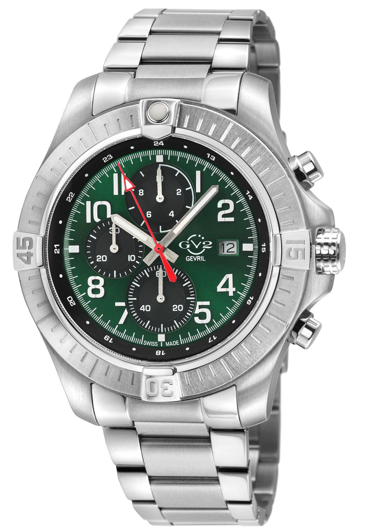 T38 GV2 Swiss Quartz Chronograph, 316L Case, Green Enamel Dial, 316L Bracelet | 