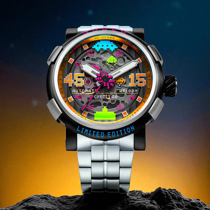 Orion Automatic Space Invaders Limited Edition Black / Stainless Steel | Black D