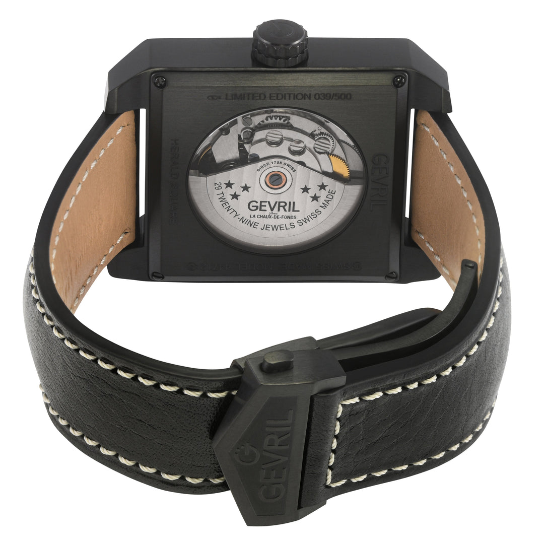 Herald Square Black Dial / Black Leather Strap Black Dial