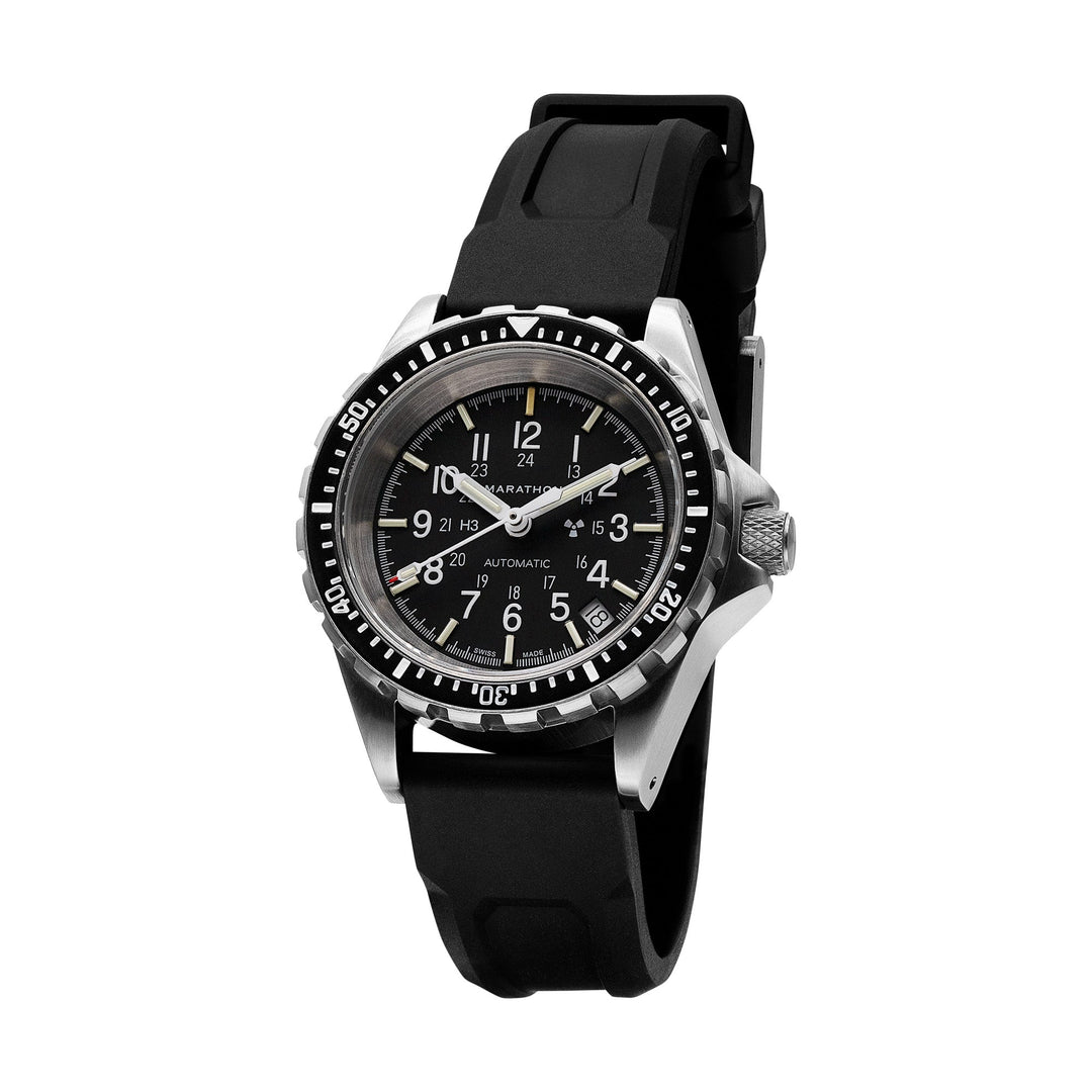 Divers Auto Medium Search and Rescue Black NGM/Rubber | Matte Black Dial