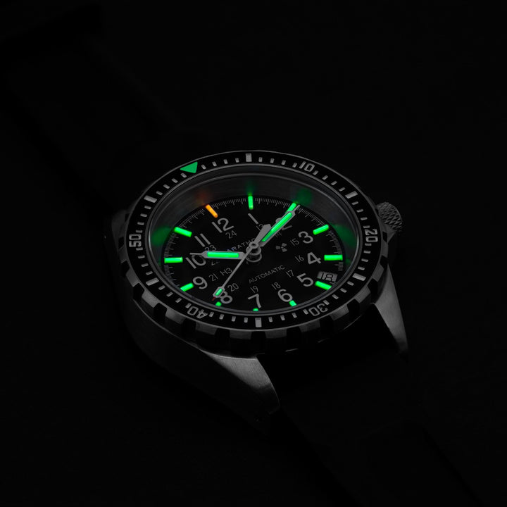 Divers Auto Medium Search and Rescue Black NGM/Rubber | Matte Black Dial