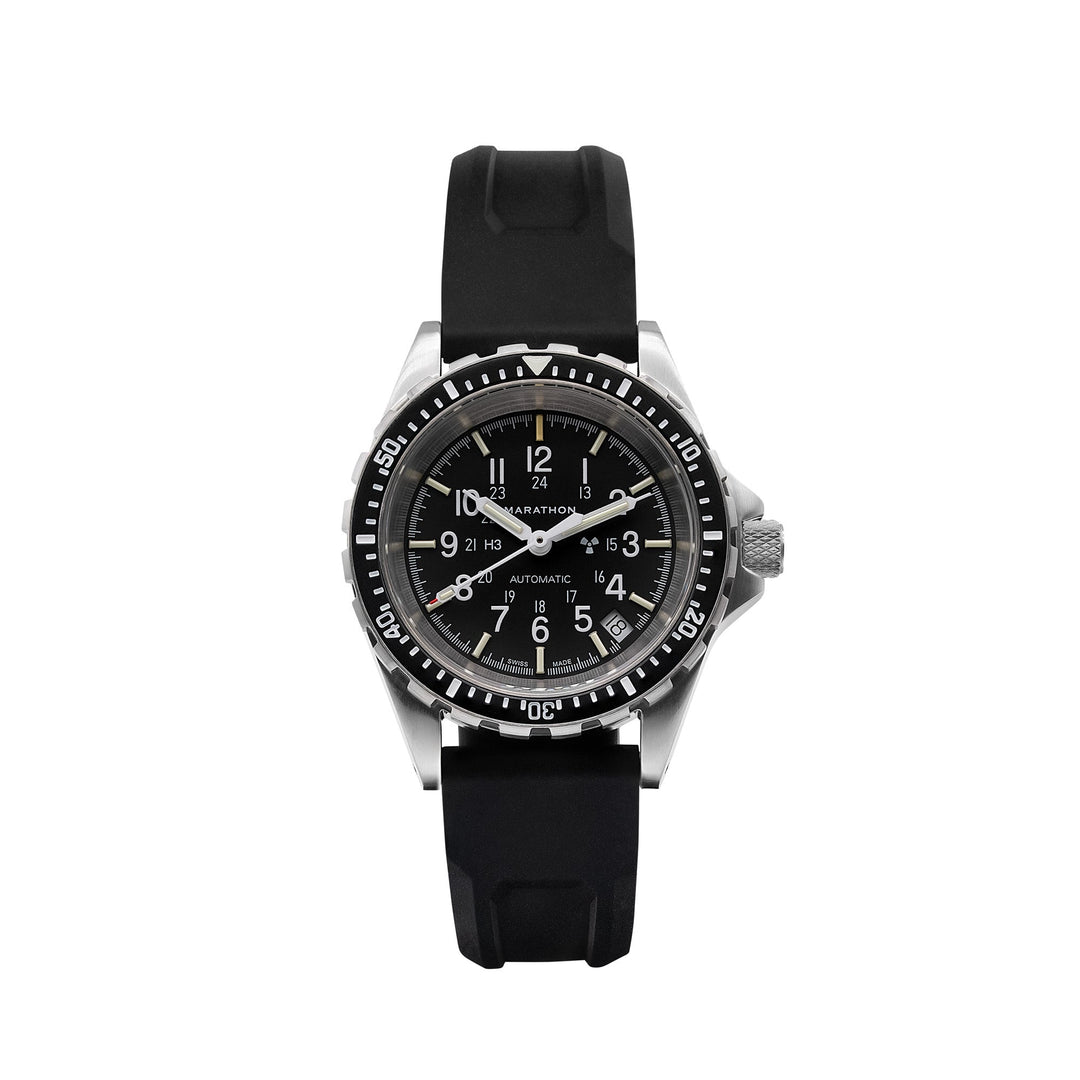 Divers Auto Medium Search and Rescue Black NGM/Rubber | Matte Black Dial
