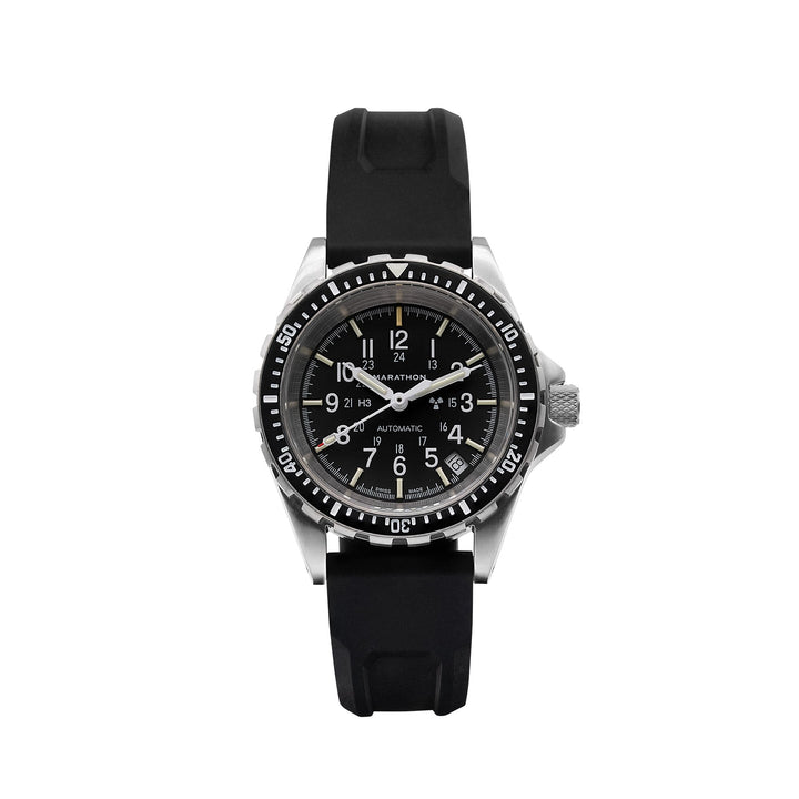 Divers Auto Medium Search and Rescue Black NGM/Rubber | Matte Black Dial