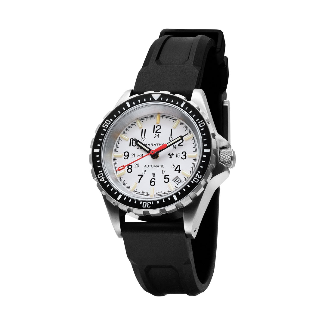 Divers Auto Medium Search and Rescue White NGM/Rubber | Arctic White Dial