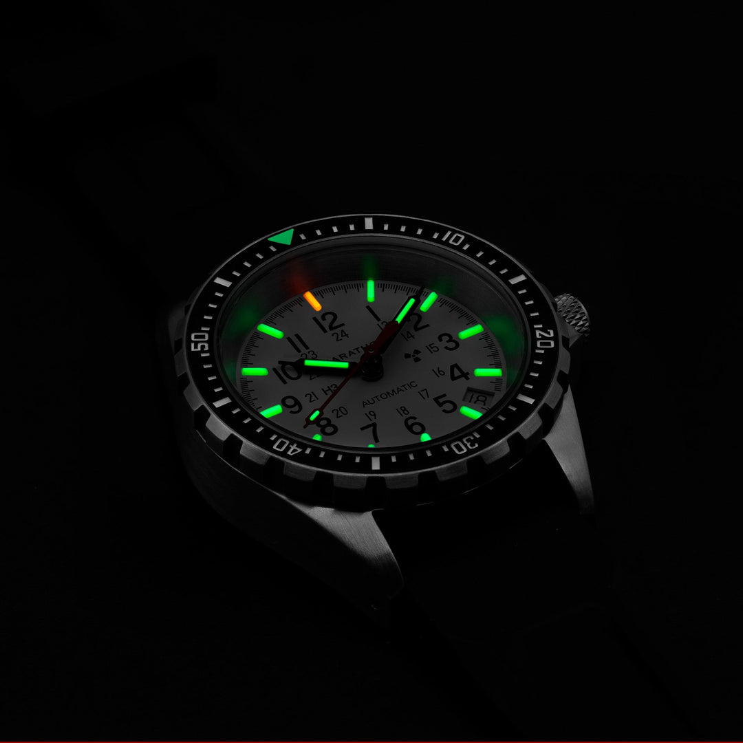 Divers Auto Medium Search and Rescue White NGM/Rubber | Arctic White Dial