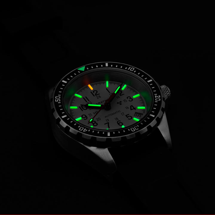 Divers Auto Medium Search and Rescue White NGM/Rubber | Arctic White Dial
