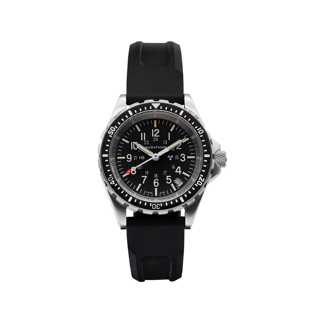 Divers Auto Medium Search and Rescue Quartz Black NGM/Rubber | Matte Black Dial