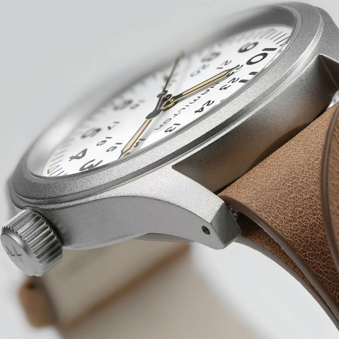 KHAKI FIELD White / Leather White Dial