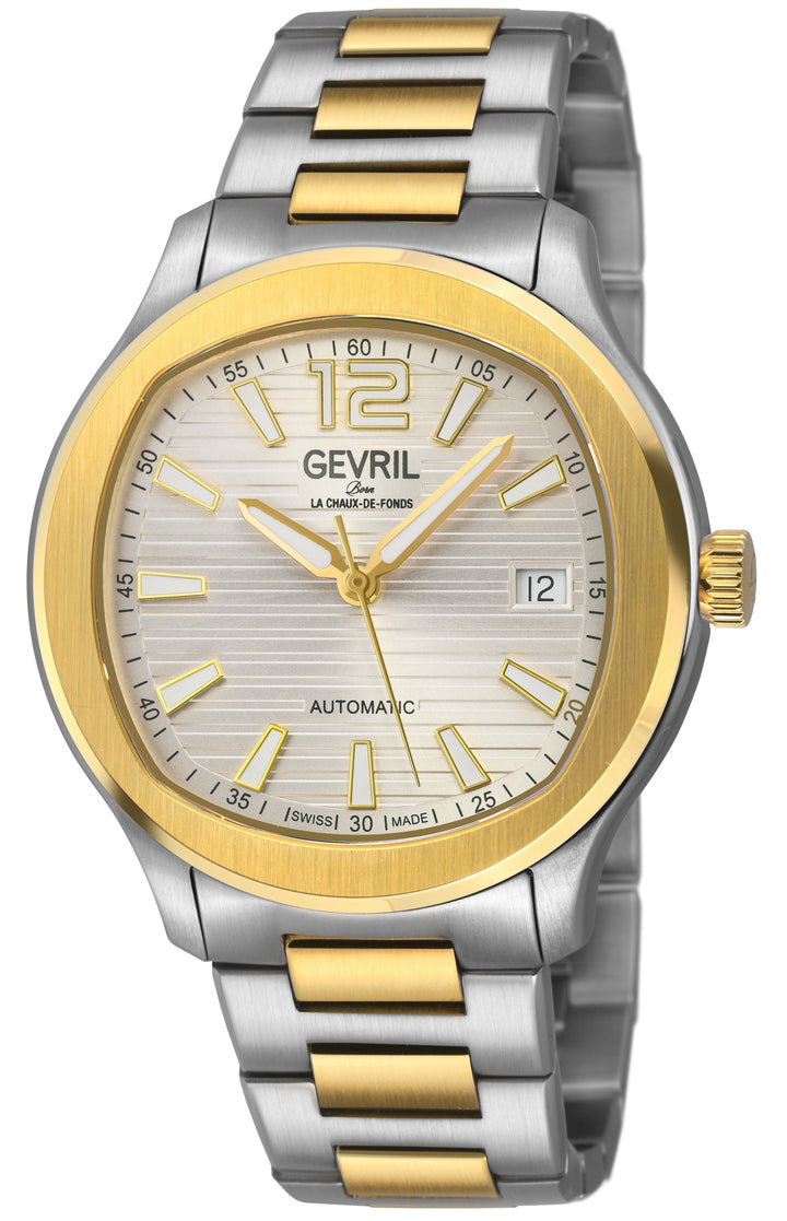 Stuyvesant Swiss Automatic, Two toned IPYG/316L Stainless Steel Case, White Dial
