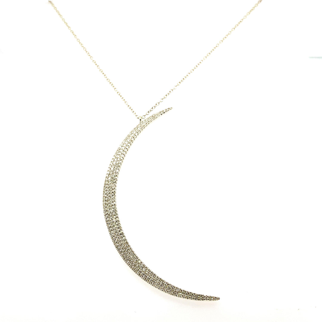 Waning Crescent Diamond Necklace