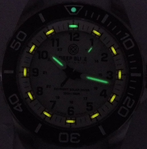 DAYNIGHT 43MM DIVER SOLAR  STAINLESS STEEL TRITIUM DAYNIGHT  BLACK/WHITE BEZEL –